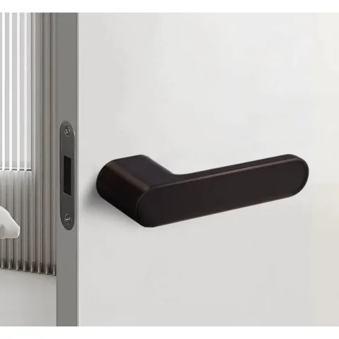 Минималистичный магнитный дверной замок с одной ручкой, черный/серый, бесшумный экологический дверной замок с ключом из цинкового сплава для спальни, домашнего офиса