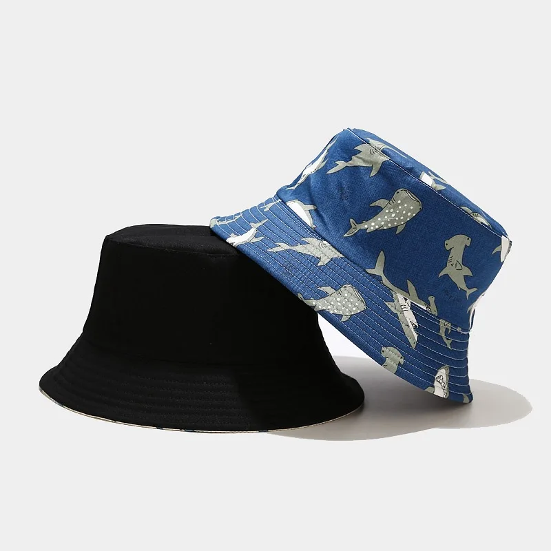 Панама унисекс из чистого хлопка шапка рыбака с подводным принтом животного