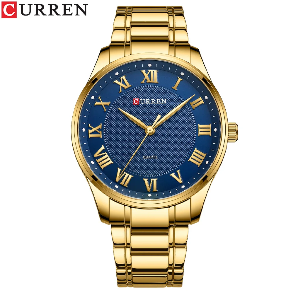 

CURREN Classic Casual Watch for Men with Stainless Steel Band Simple Quartz Wristwatches with Rome Numbers for Business Man