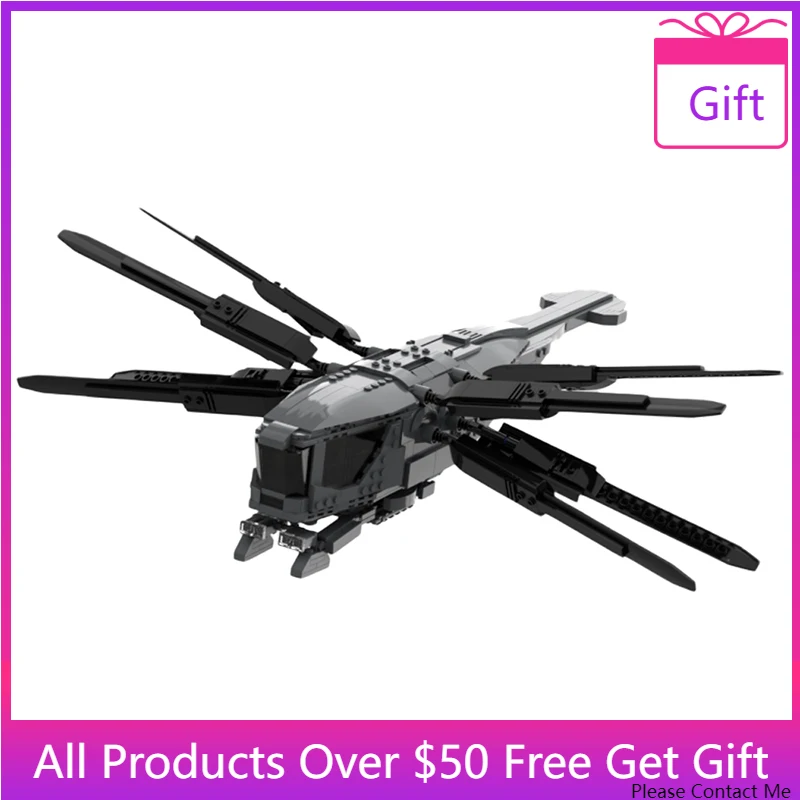 

MOC-90108 Atreides Ornithopter Sci-fi Movie Style Building Block Space helicopter Military Toy Bricks for children Kit 758Pcs