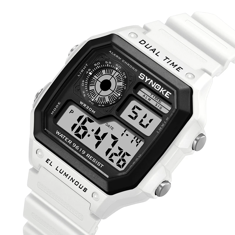 Mens Watches Luminous Lightweight Watch Square Dial Life Waterproof Digital Led Watch Men Business Sport Watches Male Clock 2021