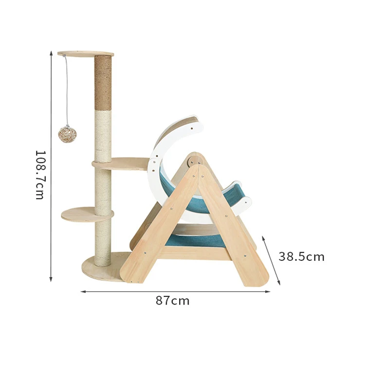 

Cat Climbing Small Solid Wood Cat Rack Tree Integrated Multifunctional Sisal Cat Catch
