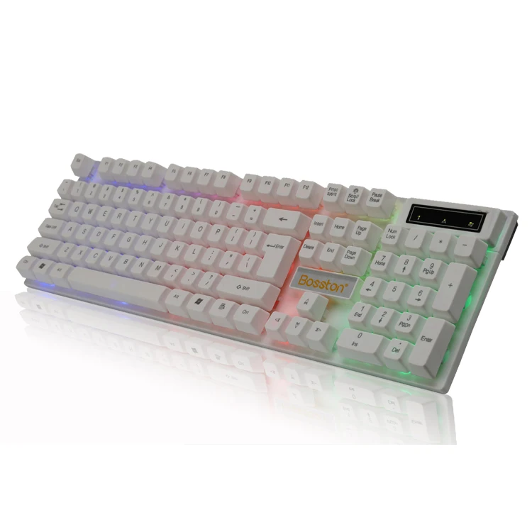 Hot sale LED Desktop Computer Gaming Mechanical feeling Keyboard Laptop Black suspension keycaps  usb port