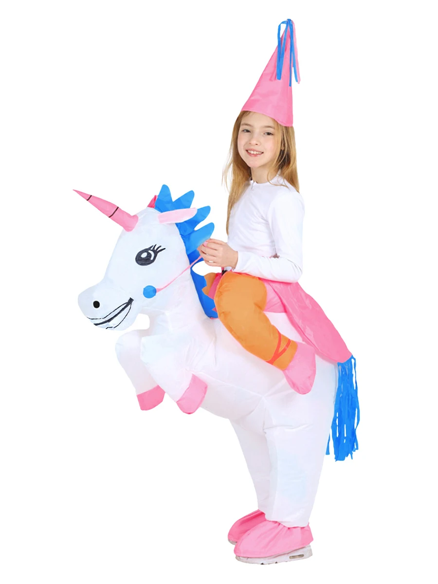 

JYZCOS Anime Kids Inflatable Unicorn Costume Girls Boys Unisex Cosplay Ride Horse Suit Halloween Purim Carnival Party Dress