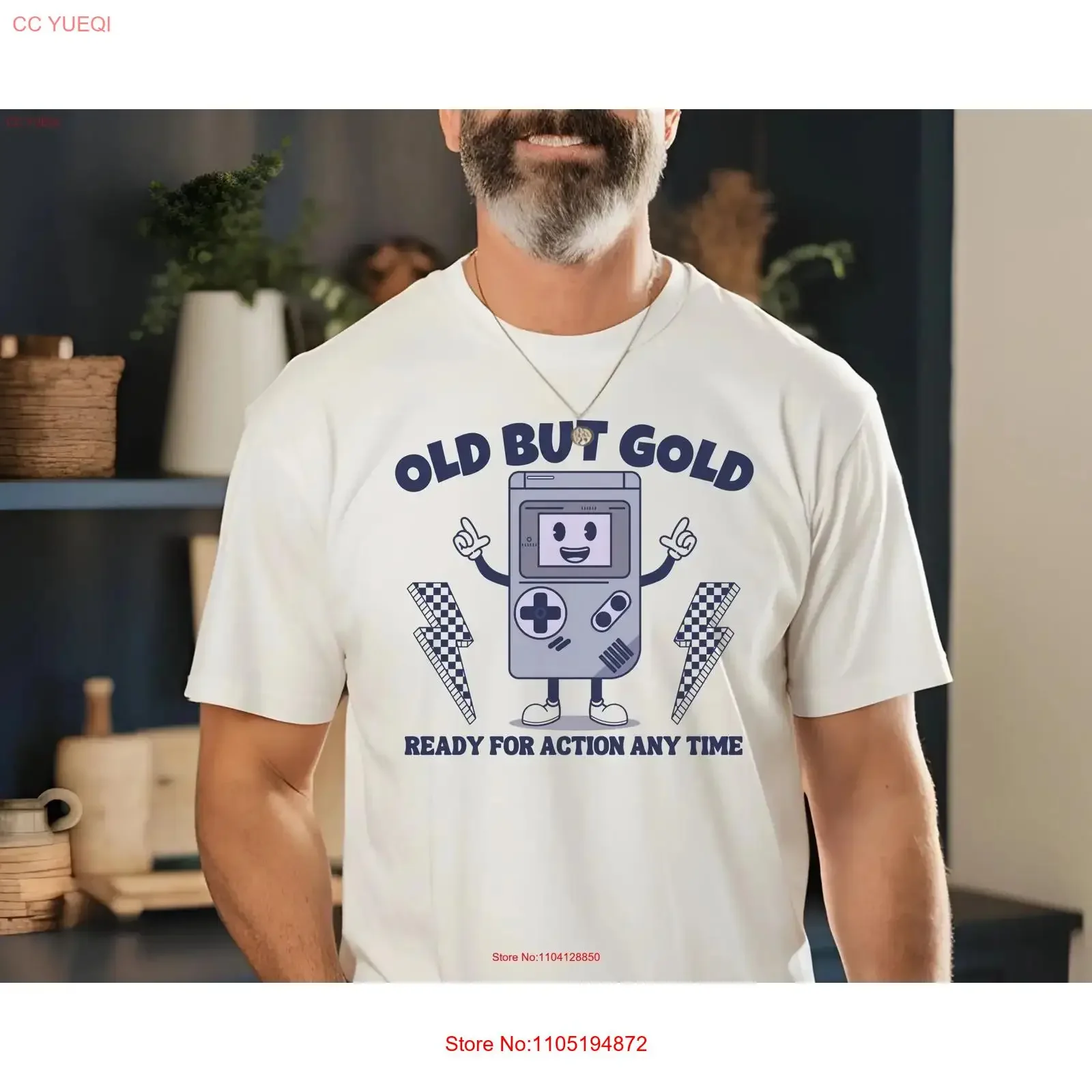 Фото Футболка Comfort Color Old But Gold Retro Gamer 90s Funny AdulT Exchange Gen Z Meme Prank GifT Joke Y2k Parody vintage Washed №1