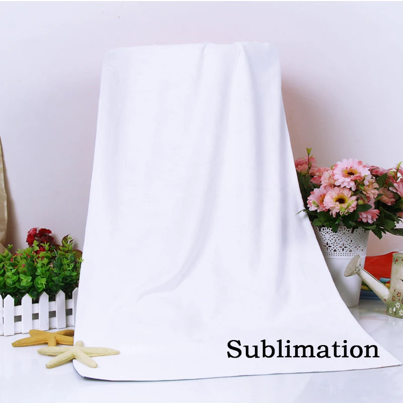 Sublimation Absorbent Beach Towel Spa Bathrobes Fast Drying Microfiber White Blank Bath Towel Skid Resistance For Travel