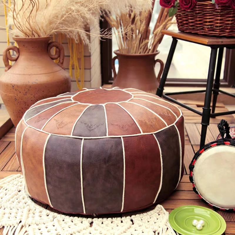 Круглая подушка для сидения из марокканской кожи 55 см - купить по выгодной цене |