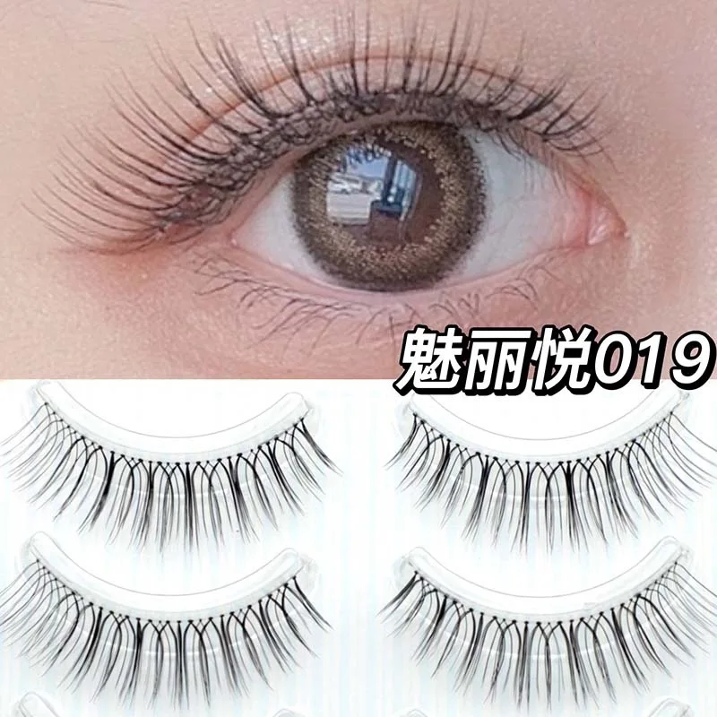 Японская и Корейская девушка 5 пар заостренных накладных ресниц естественная