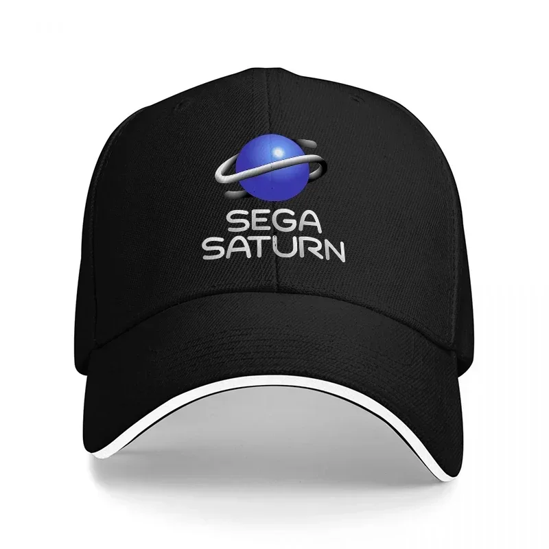 Фото Новая бейсболка с логотипом SEGA SATURN, черная, с дизайном синей планеты, классическая ретро-кепка для мужчин и женщин, аксессуар для фанатов игр. №1