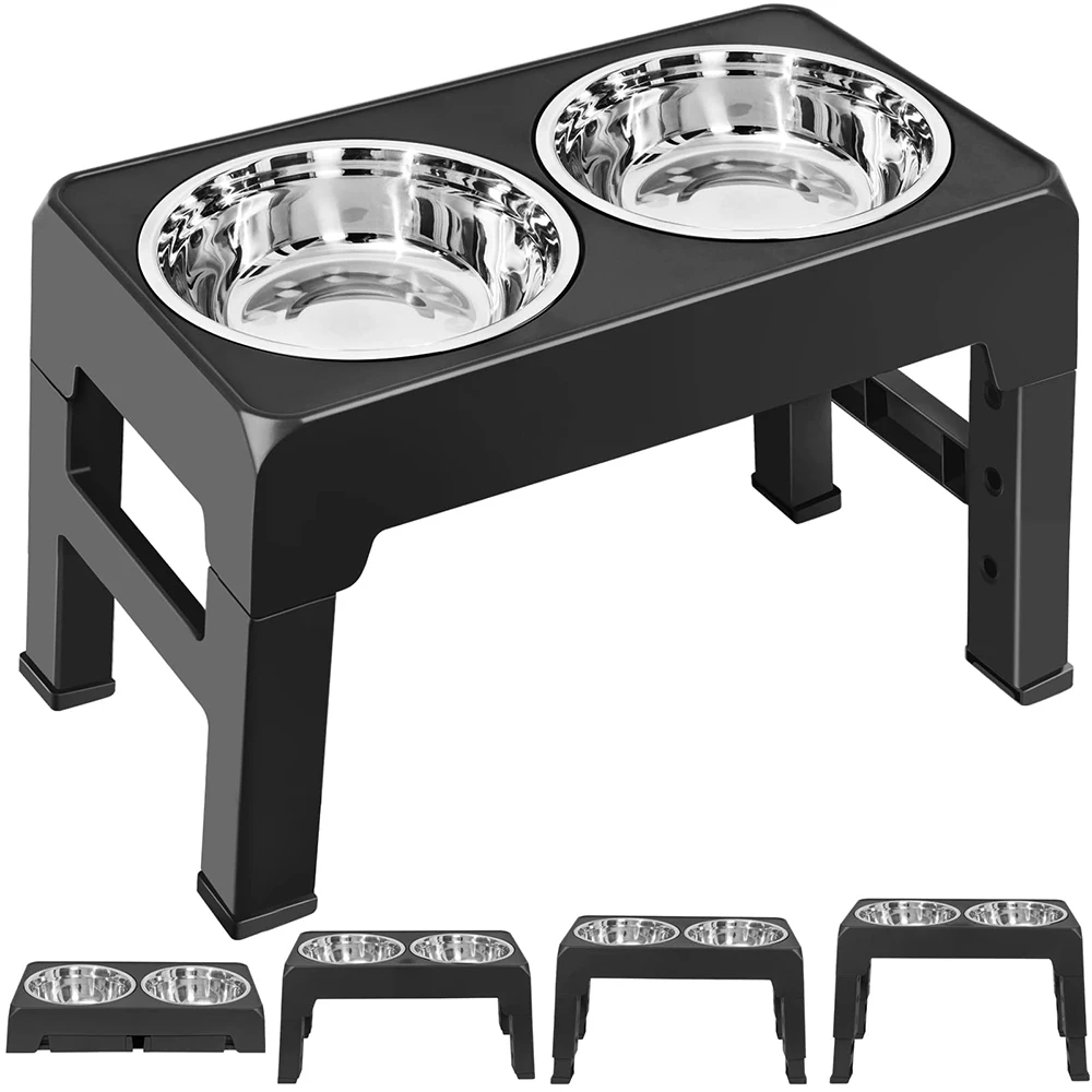 

Pets Double Lift With Stainless Feeder Bowl Steel Slow Raised Tabel Accessories Dog Food Stand Dining Bowls Adjustable Elevated