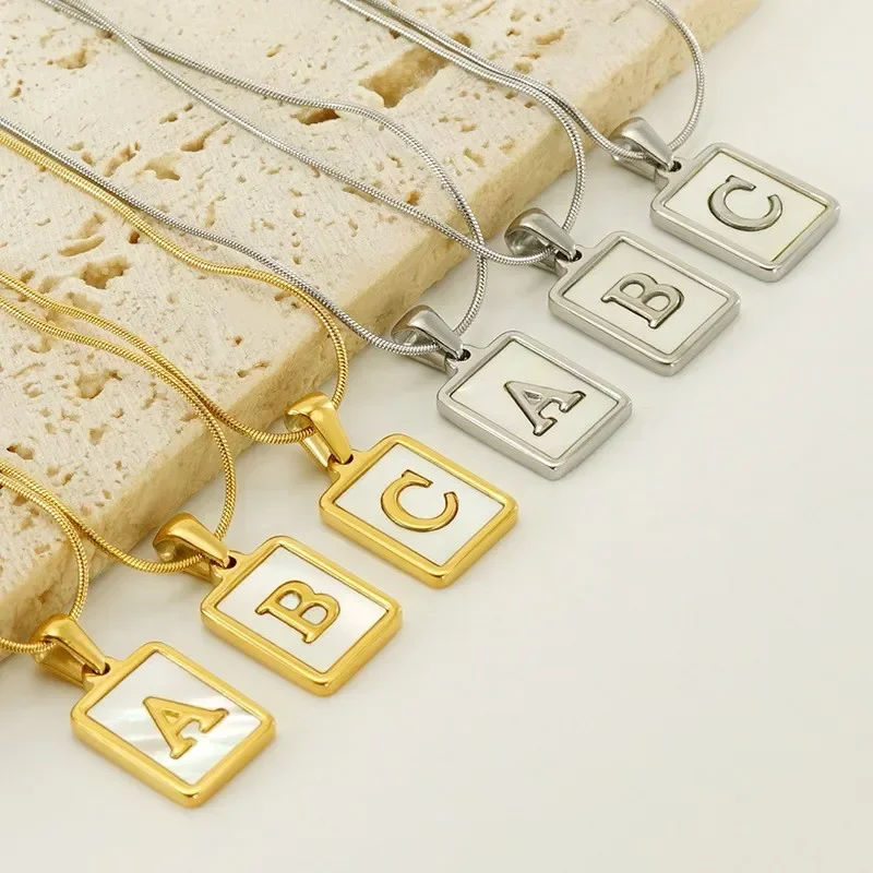 

Ювелирные изделия из нержавеющей стали для женщин, модные золотые ожерелья, цепочки с подвесками в виде букв, серебряные мужские аксессуары, Бесплатная доставка