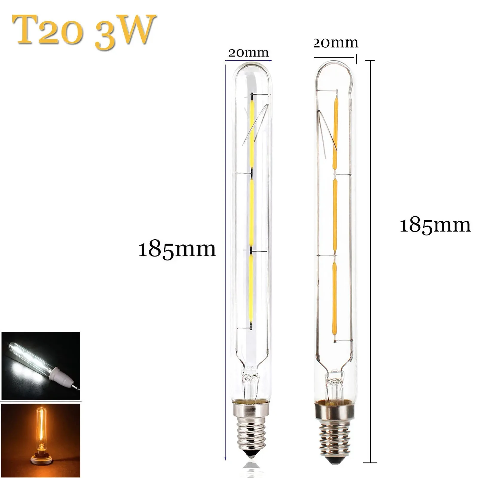 

YORYZENG LED лампа T20 E14 тёплый свет 3W/4W/6W