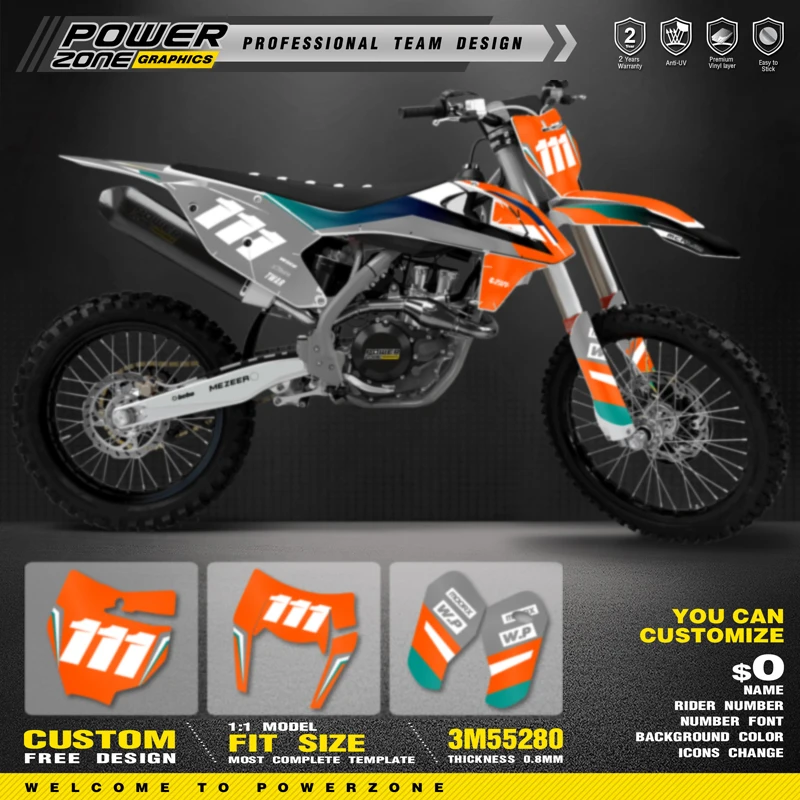PowerZone пользовательские графические фоны для команды набор наклеек KTM SX SXF MX 16-18 EXC
