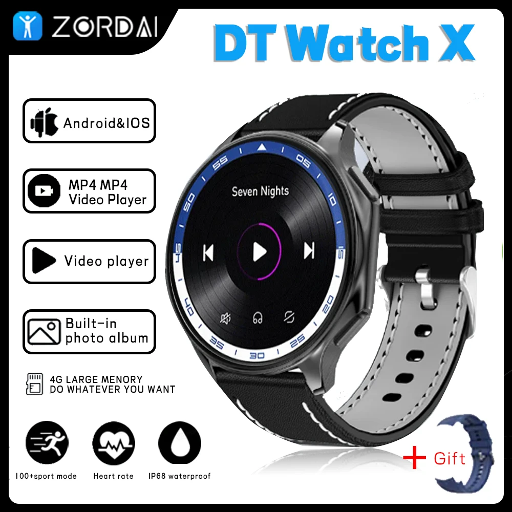 Смарт-часы Zordai DT водонепроницаемые спортивные часы с поддержкой Bluetooth 4 Гб 466*466