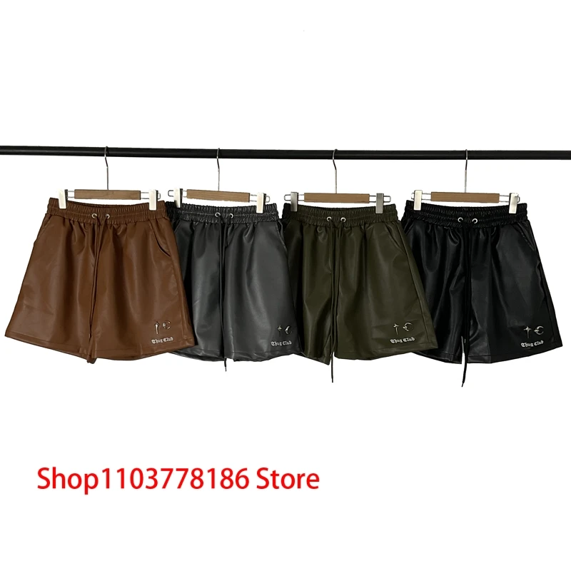 THUG CLUB шорты High Street винтажные короткие брюки из искусственной кожи с