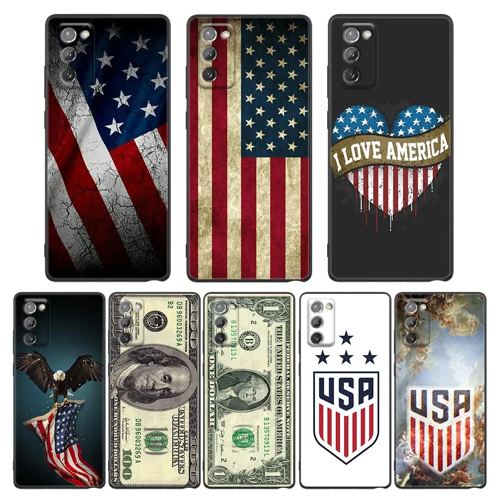 

Phone Case for Samsung Galaxy M62 M52 M51 M32 M31 M22 M11 M01 F62 F52 F41 F42 F22 F12 Soft Cases Cover American Dollar USA Flag