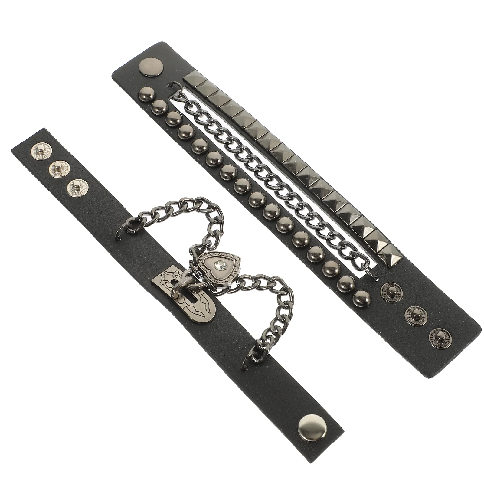 

2pcs Bracelets Studded Bracelets Heart Bracelet for Women