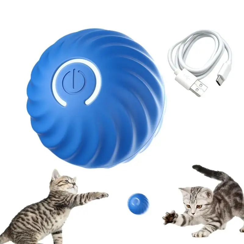 

Умные игрушки для кошек, автоматический интерактивный роликовый мяч с зарядкой от USB, 2 режима, для котят и собак