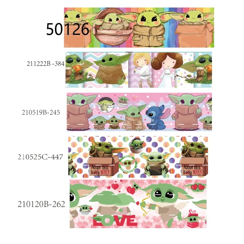 

10yards Printed Disney Baby Yoda Grosgrain Ribbon for DIY Bows Craft Supplies Decoration Handmade Materials