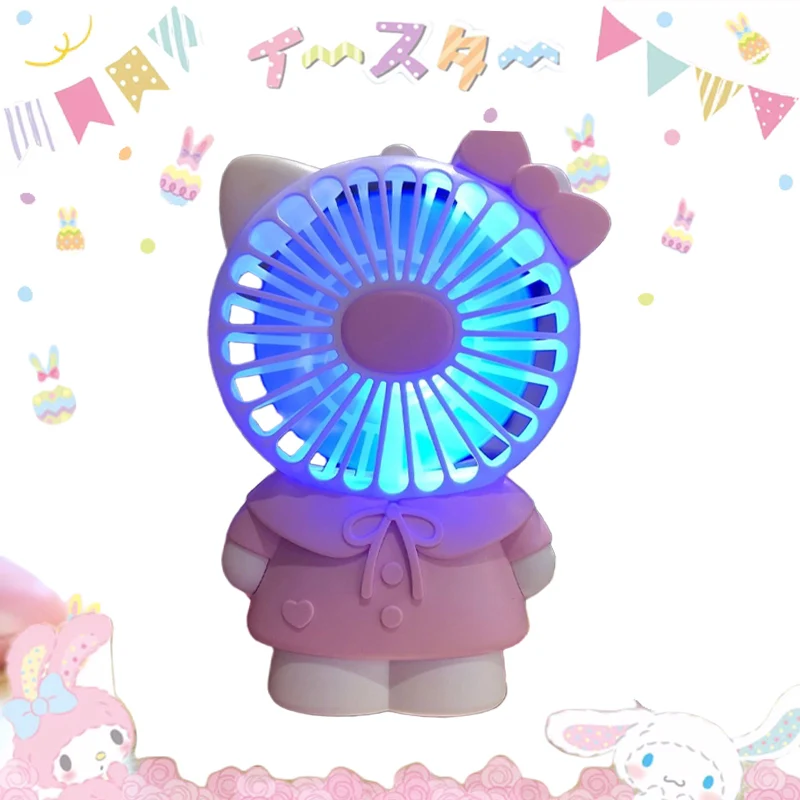 

Sanrios Hellokittys Настольный Электрический вентилятор аниме милый мультфильм портативный USB ручной вентилятор регулируемая скорость ветра кавайная ночь