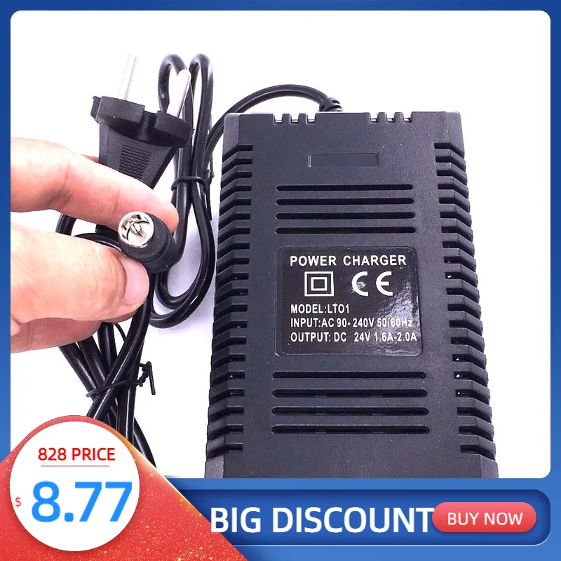 

24V Lead Acid Battery Charger Electric Scooter E-scooter Bike Bicycle Power Charging Adapter EU Plug DC 27.5V 1.8A RCA Output