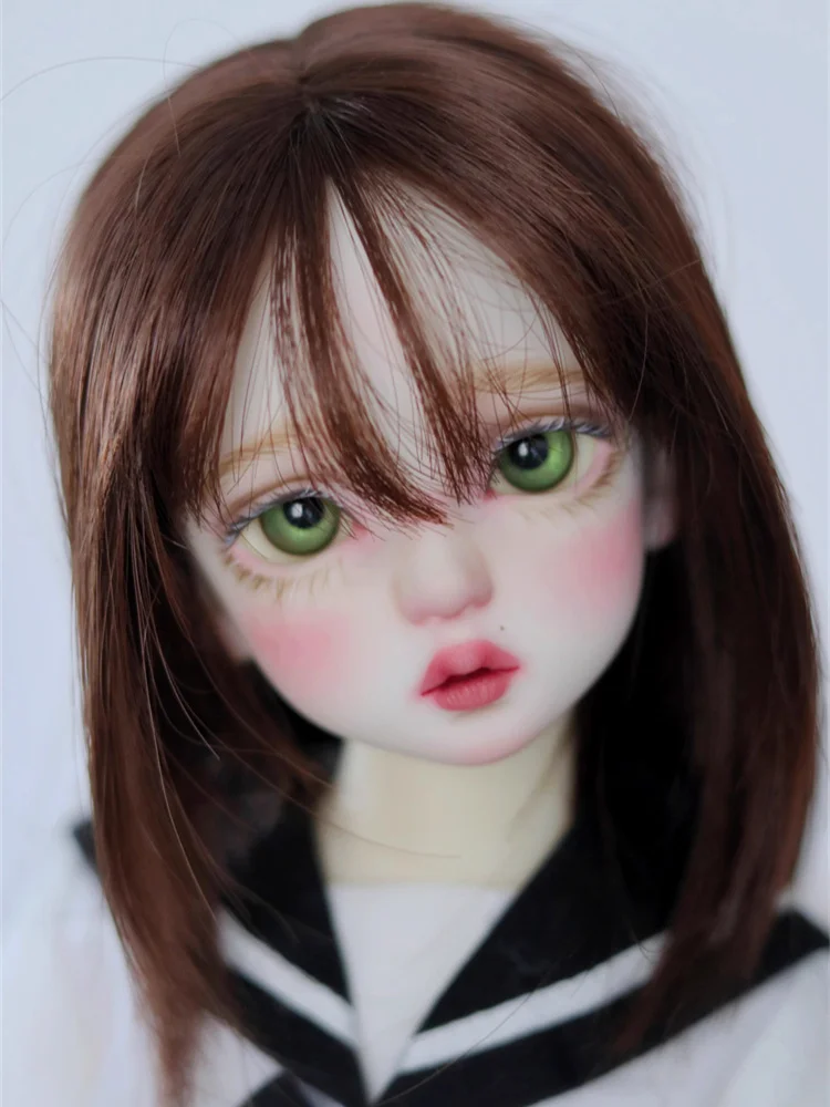 

BJD Doll Wigs Straight Hair For 1/6 1/4 MSD YOSD With Bangs Brown Hair Accessories