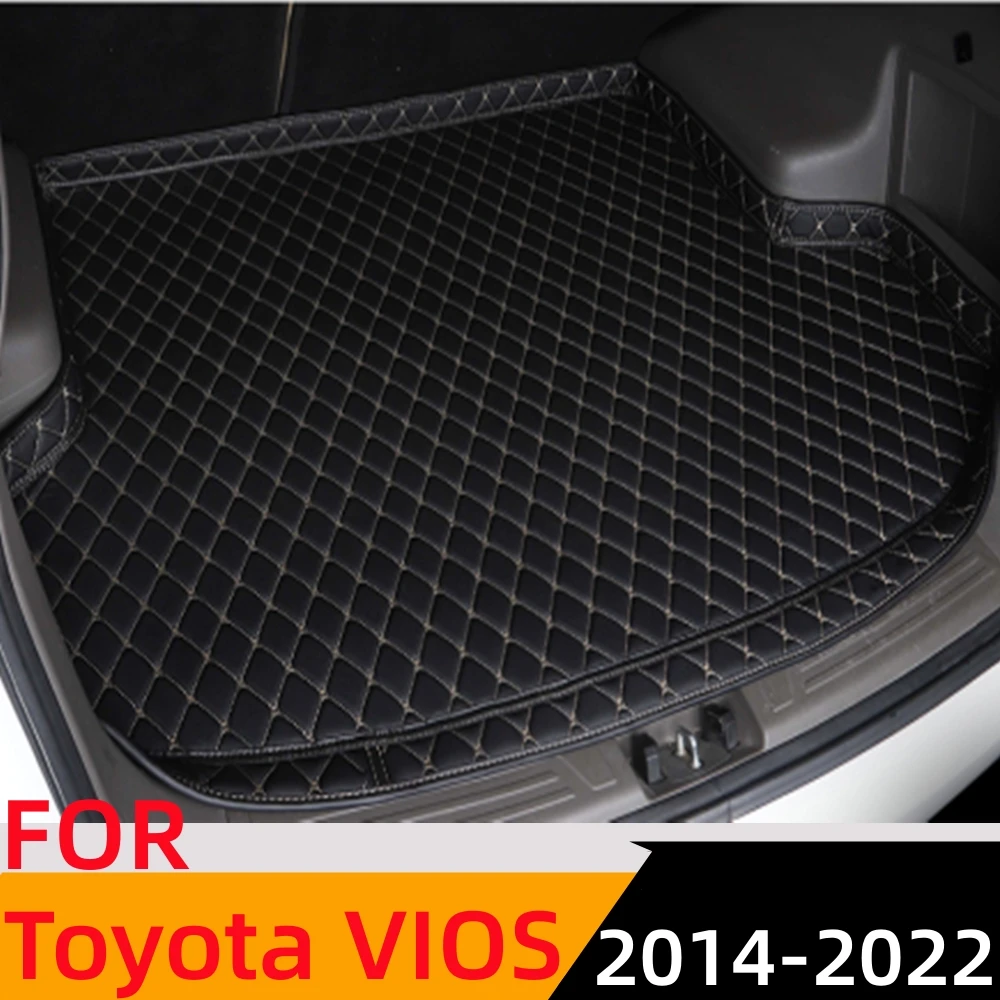 

Sinjayer Car Trunk Mat ALL Weather Auto Tail Boot Luggage Pad Carpet High Side Cargo Liner Fit For Toyota VIOS 2014 2015 16-2022