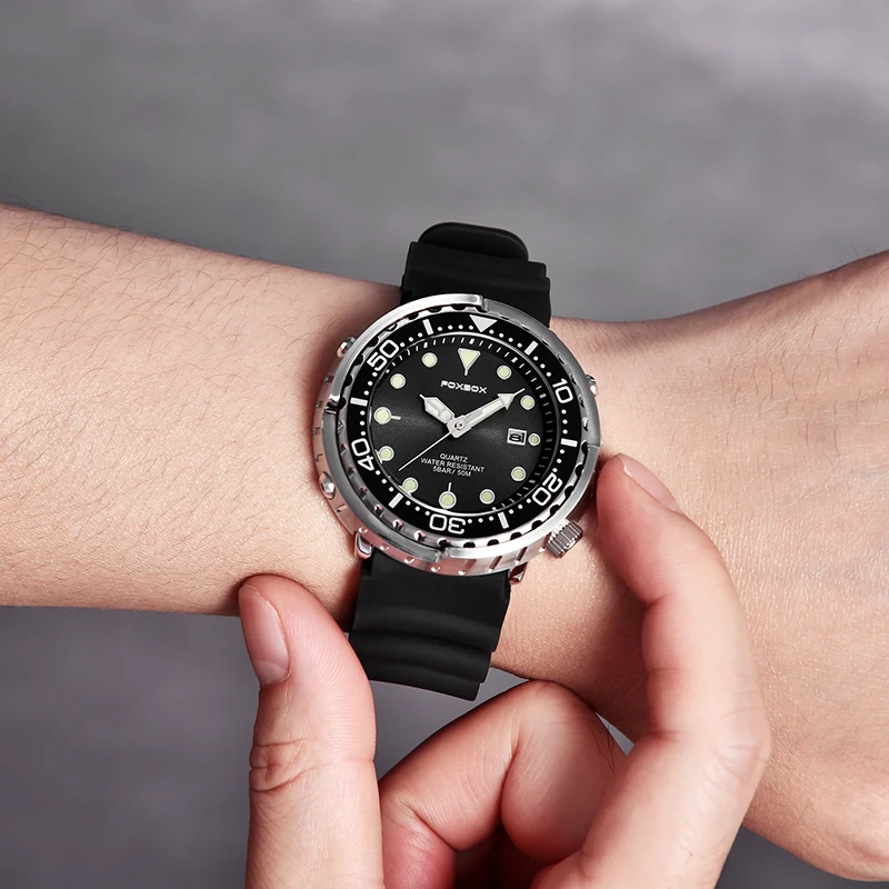 New Watch For Men Fashion Silicone belt Chronograph Sport Wristwatch 50M Waterproof  Luminous Dive Male Clocks Relogio Masculino