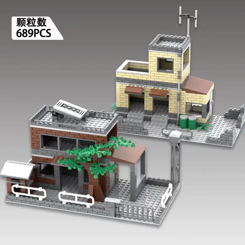 Военные MOC WW2 боевое поле руины Хайленд боевая сцена строительные блоки игрушки