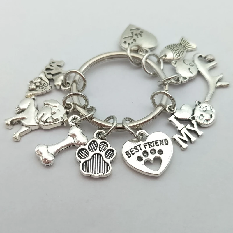 Брелок для ключей Я люблю свою собаку и кость | Украшения аксессуары