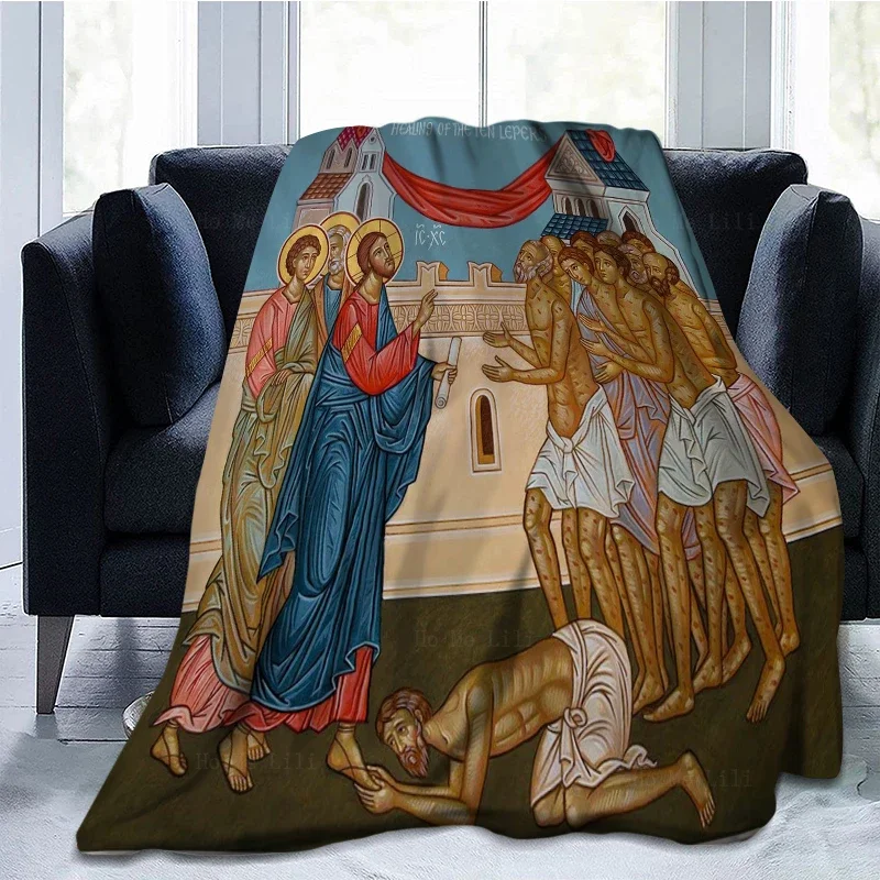 Фланелевое Одеяло с изображением Иисуса Христа греческих иконок возвышения