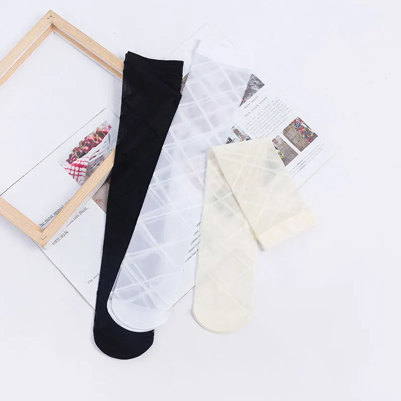 Japanese new product lace dark loli jk sweet ringer core wrapped silk shank socks translucent middle tube socks female