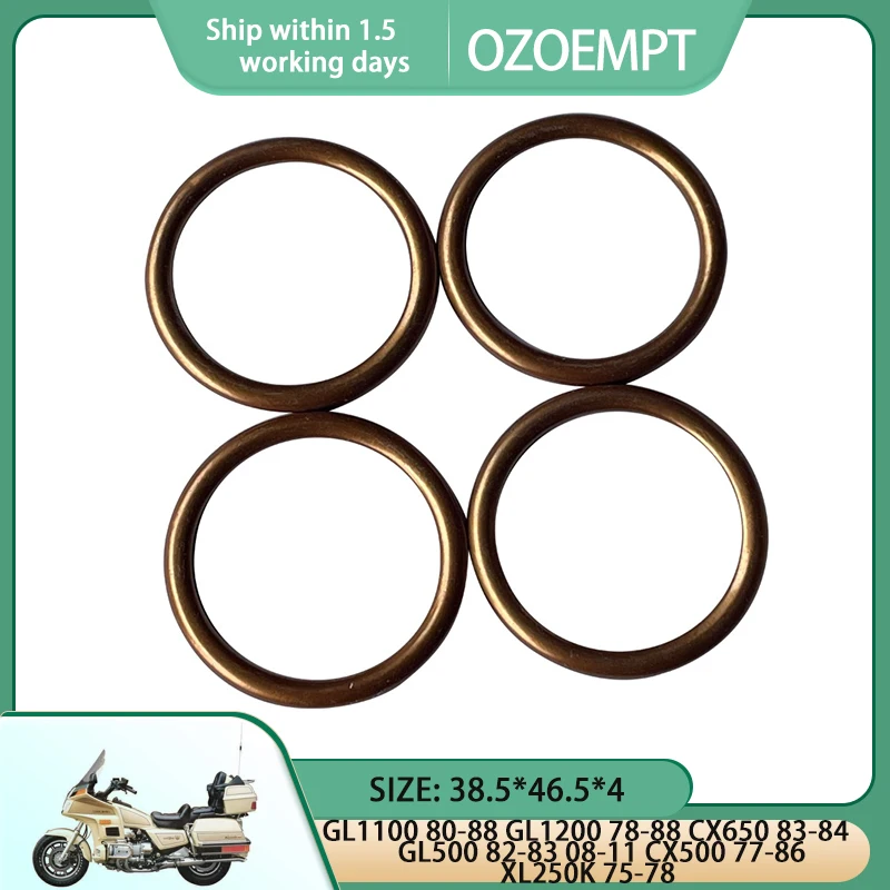 Прокладка выхлопной трубы OZOEMPT 38,5*46,5*4 для GL1100 80-88 GL1200 78-88 GL500 82-83 08-11 CX650 83-84 CX500 77-86 XL250K 75-78 Прокладка выхлопной трубы OZOEMPT 38,5*46,5*4 для GL1100 80-88 GL1200 78-88 GL500 82-83 08-11 CX650 83-84 CX500 77-86 XL250K 75-78