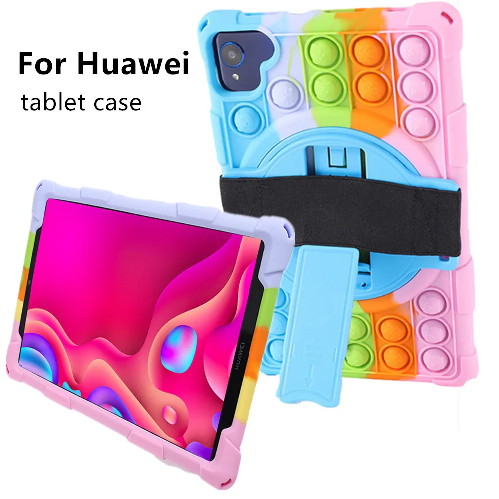 

Tablet Case For HUAWEI MatePad Pro 11 Case MatePad 11 SE 10.4 Funda Cover Anti-fall Rainbow Silicone Stand 2021 Case for DBY-