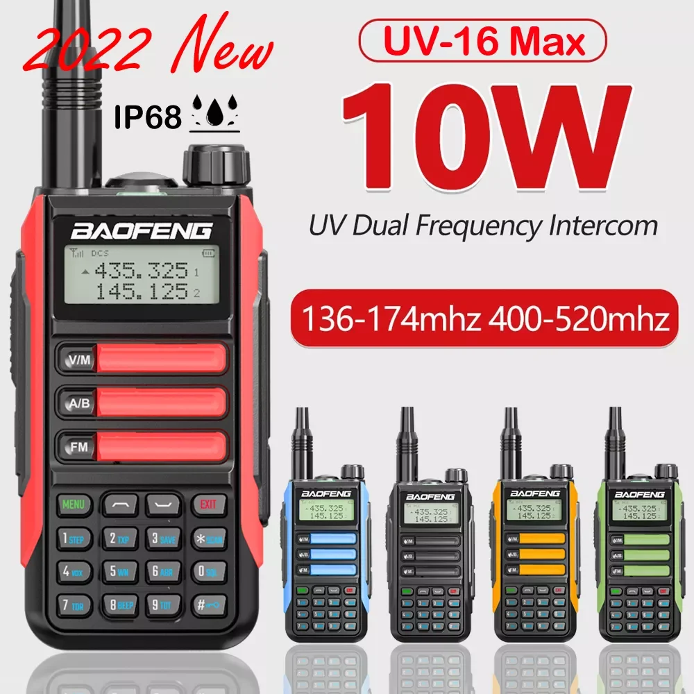 

NEW2023 New UV-16 Max Professional Walkie Talkie High Power Dual Band 2 Way CB Ham Waterproof Radio USB Charger Upgrade UV82 PR