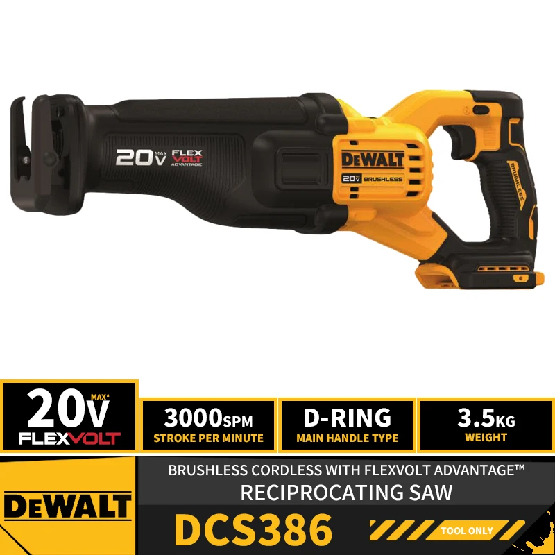 

DEWALT DCS386 Brushless Cordless Reciprocating Saw With FLEXVOLT ADVANTAGE 20V Lithium Power Tools 3000SPM