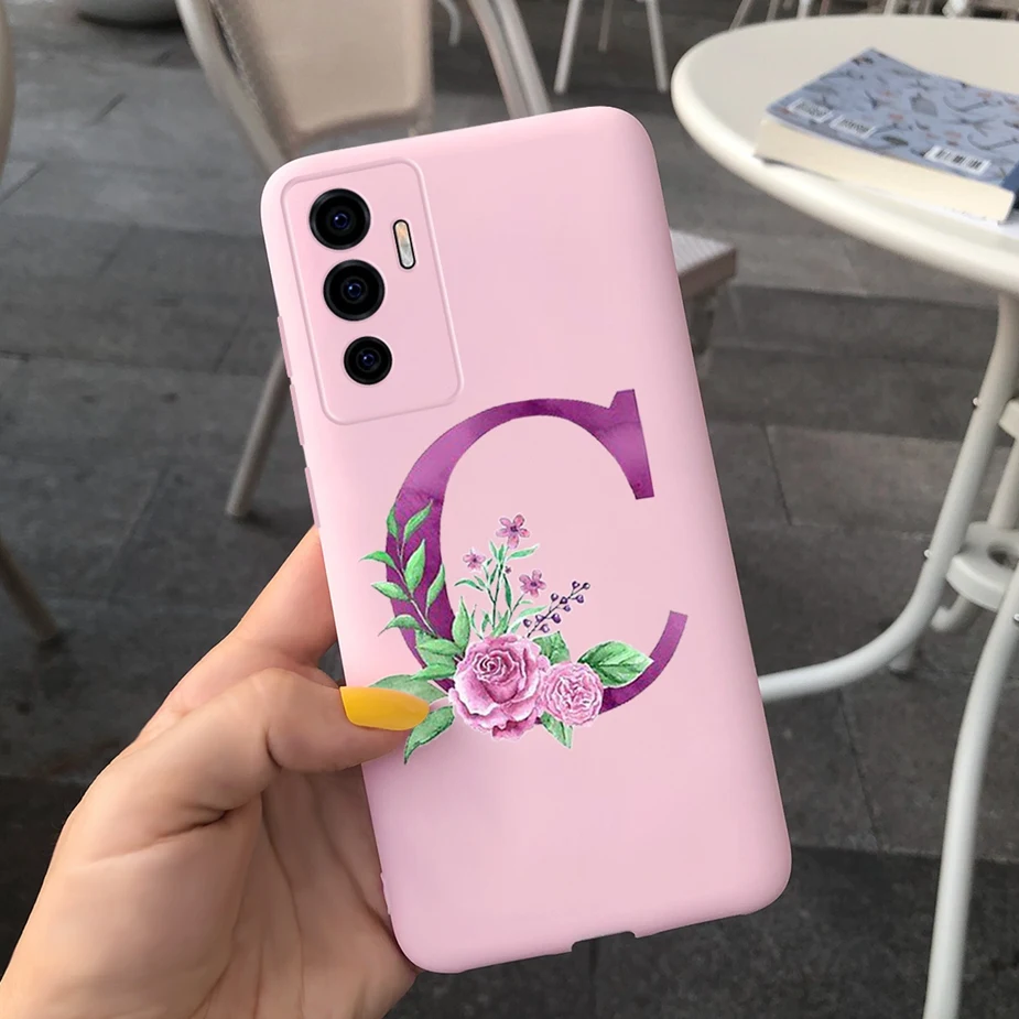 Чехол для Vivo V23e 4G симпатичный чехол с 26 буквами мягкий силиконовый телефона V2126