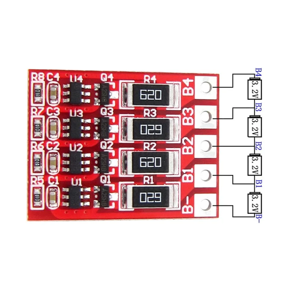 

Battery Protection Board Iron LiFePO4 Lithium With Balancer Board 12.8V 26*20.5*2.4mm 4S Battery Protection Board