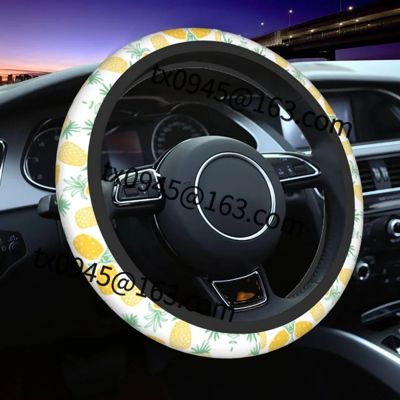 

Pineapple Car Steering Wheel Cover for Women Men Universal Neoprene Anti Slip Car Accessories Decorative Wheel Protector 15 Inch