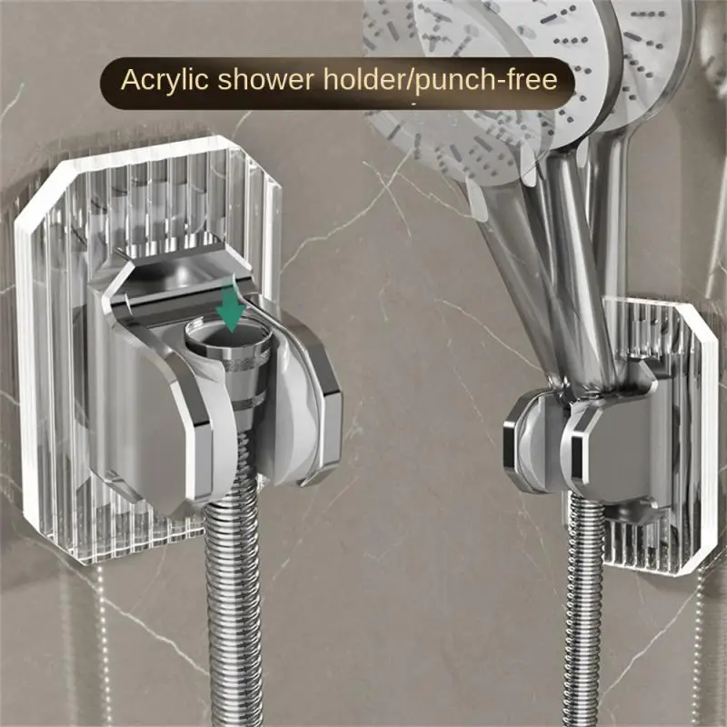 

Shower Head Holder Acrylic Durable Beautiful No Punching Light Luxury Shower Mounting Brackets Shower Bracket Wall Hanging