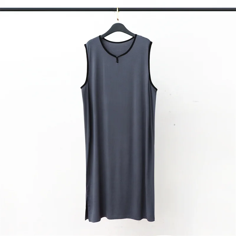 Autumn Nightgown For Women Nightdress Women's Cotton O-Neck  Sleeveless Comfortable Casual Button Nightwear Fashion Plus Size
