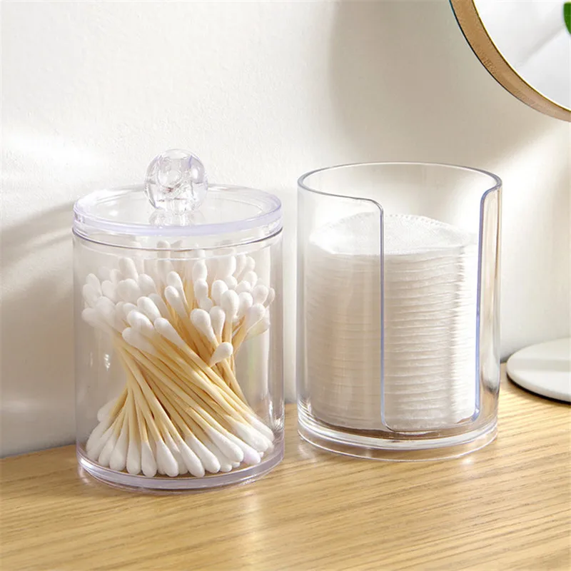 

Acrylic Makeup Organizer Cotton Swabs Qtip Container Cosmetic Makeup Cotton Pad Organizer Jewelry Storage Box(Empty Box)