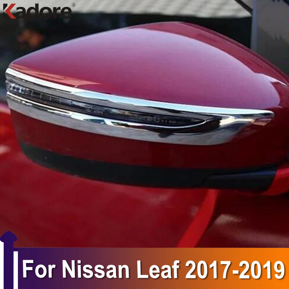 

Door Mirror Trims Strip For Nissan Leaf 2017 2018 2019 Rearview Mirrors Decoration Cover Exterior Car Accessories Chrome