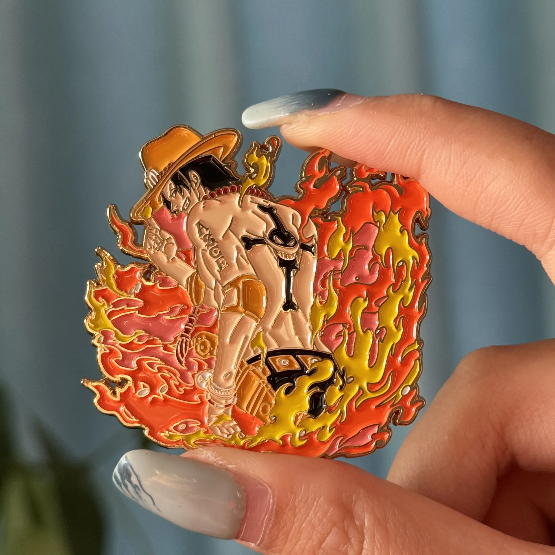 Аниме One Piece Portgas·D· Ace Эмалированные булавки Брошь Рюкзак Шляпа Сумка Воротник