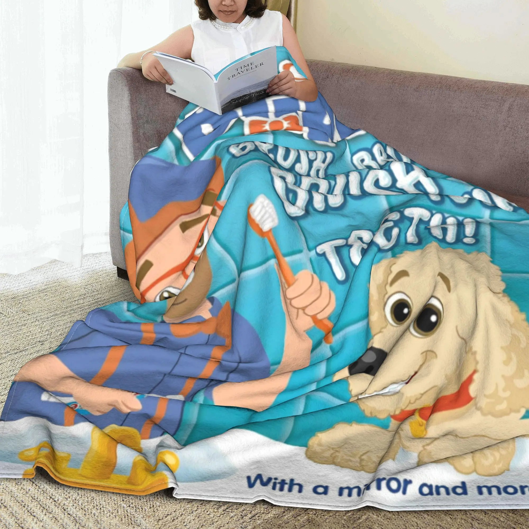 B-Blippi-i Детские флисовые одеяла из мультфильма Кисть зубов для дивана автомобиля