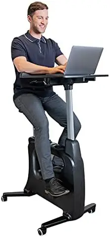 

Bike Chair Home Office Workstation Standing up Exercise Bike Indoor Height Adjustable Desk Cycle