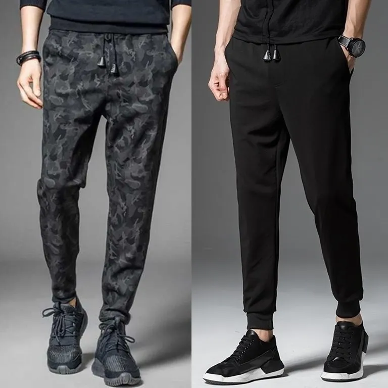 

2022 new men's casual pants spring and autumn tethered waist trousers men's Korean version of youth camouflage sports pants