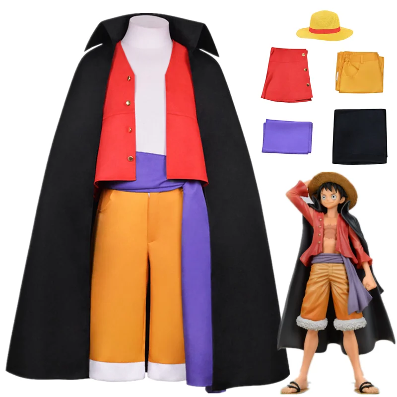 

Аниме цельный костюм для косплея сельская Обезьяна D. Luffy мужское кимоно для Хэллоуина брикет брюки шляпа мультяшный костюм униформы