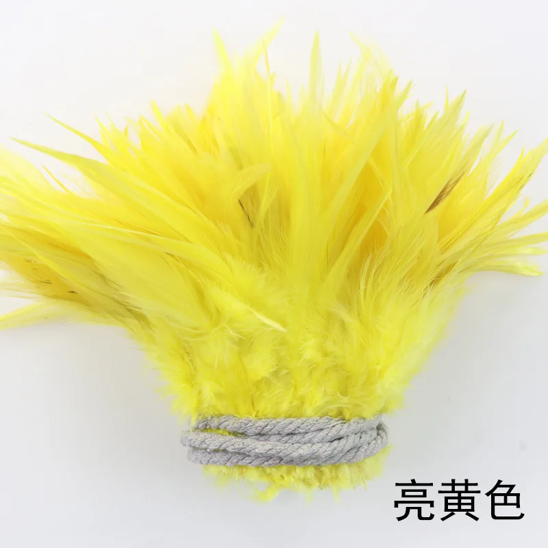 

1 Roll 5-6 Inches Natural Chicken Feather Trims Strip Strungs Rooster Saddle Hackle Feathers Crafts Carnival Supply Decorations