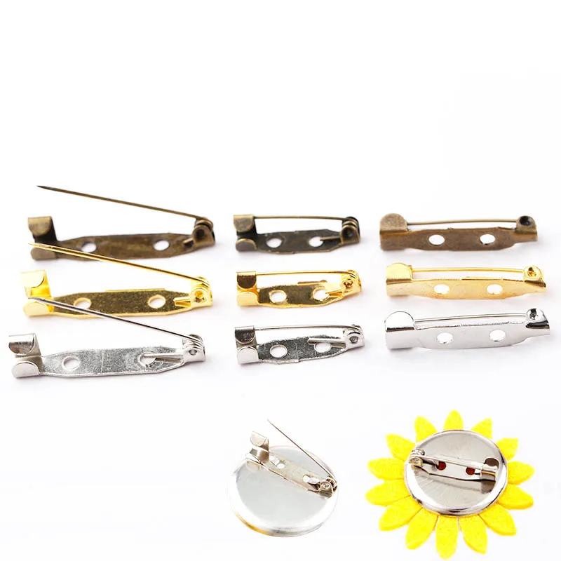 50pcs Colorful Brooch Pin Clip Base Lapel Pins Back Blank Basing for DIY Jewelry Making Accessories Wholesale 15 20 25 30 35mm